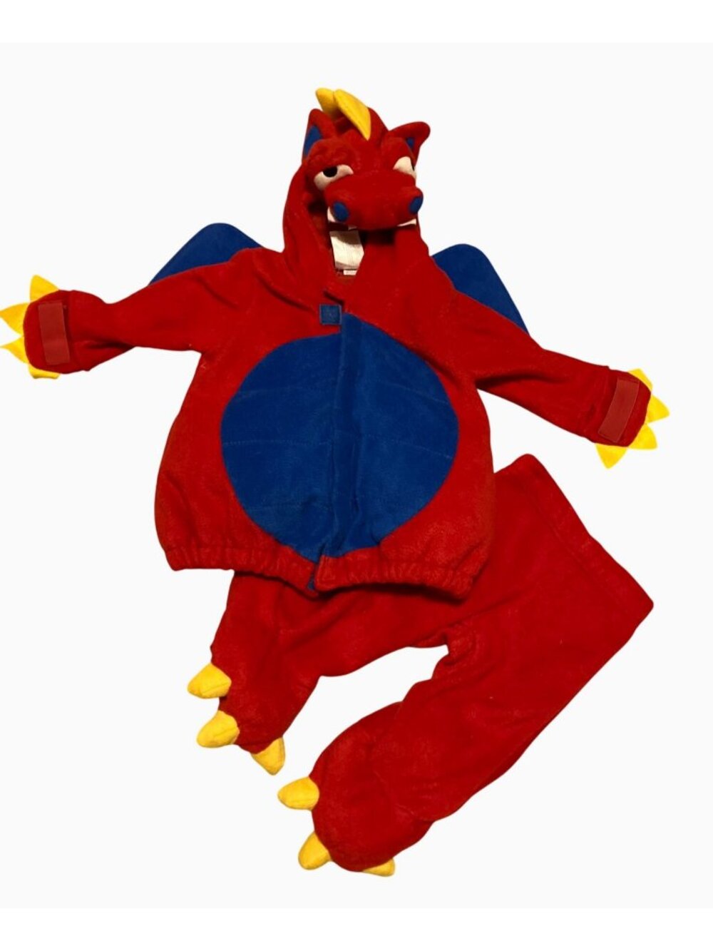 Old Navy Dragon Halloween Costume 6/12 M Red & Blue Fleece